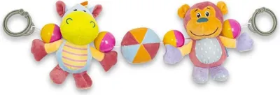 Obrázok produktu pre Plyšová hrkálka do kočíka Baby Mix Hroch a opica