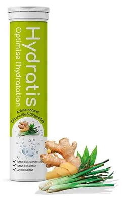 Obrázek produktu pro Elektrolyty a hydratace – Hydratis – Tubička Hydratis (20 tablet) – příchuť citronové trávy a zázvoru