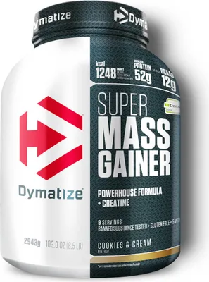 Produktbild von DYMATIZE Weight-Gainer Pulver Super Mass Gainer Kohlenhydrate Cookies & Cream 2943 g