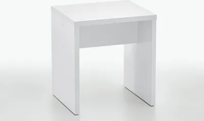 Zdjęcie produktu dla Hocker >Sally< in Weiß Edelglanz - 40x44x35cm (BxHxT)