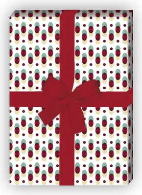 Produktbild von Grafisches Geschenkpapier mit Retro Punkt Muster in rot - G6362, 32 x 48cm