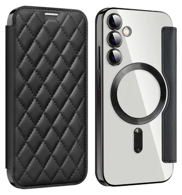 Obrázok produktu pre Pre Samsung Galaxy S23 FE – 360° celotelové puzdro Magsafe s RFID ochranou proti krádeži dát, z umelej kože, Smart Cover