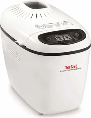 A white Tefal bread maker on a white background.