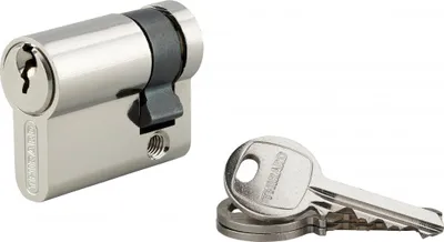 Image de Demi-cylindre de serrure SA UNIKEY (achetez-en plusieurs, ouvrez avec la même clé),  30x10mm, 3 clés, nickel - THIRARD