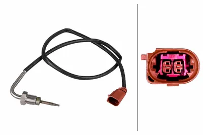 Produktbild von Sensor Abgastemperatur geschraubt 2-polig 720 mm Kabel HELLA für u.a. VW CADDY