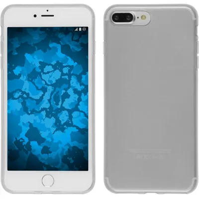 Produktbild von PhoneNatic Case kompatibel mit Apple iPhone 7 Plus / 8 Plus - weiß Silikon Hülle transparent + 2 Schutzfolien