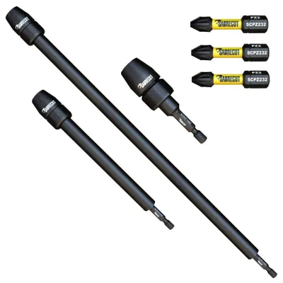 Image de 6 embouts de vissage à choc, longueur : 65 mm, 152 mm, 305 mm, 32 mm. Durables