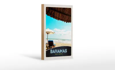 Produktbild von Holzschild Reise 12x18 cm Bahamas west Indien Urlaub Sonne