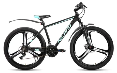 Immagine prodotto di Mountain bike unisex - MTB con ruote da 66 cm - 18 velocità - cerchi in alluminio a 36 fori - telaio in alluminio - freni a disco meccanici - colore blu