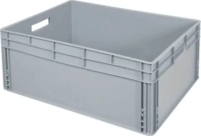 Produktbild von Eurobehälter mit Durchfassgriffen, LxBxH 800 x 600 x 320 mm, 130 Liter, grau