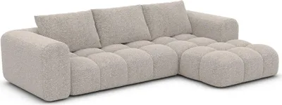 Produktbild von Bouclé L-Form Sofa Lavera Sand Rechts