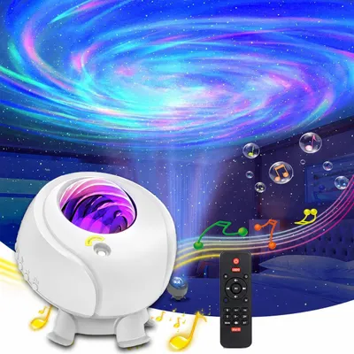 Produktbild von LED Sternenhimmel Projektor Aurora Galaxy Nachtlicht Bluetooth Sternenprojektor Lampe mit Fernbedienung und Timer, Weiß
