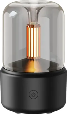 Obrázek produktu pro Aroma difuzér ve stylu svíček, zvlhčovač vzduchu s retro USB 120 ml, teplé bílé noční světlo, tichý zvlhčovač vzduchu pro kancelář, domácí jóga, černý zvlhčovač vzduchu