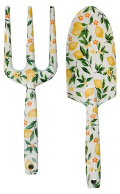 Immagine prodotto di Kinzo, set di attrezzi da giardino, 2 pezzi: paletta per trapianti e forchetta da giardinaggio, entrambi in acciaio