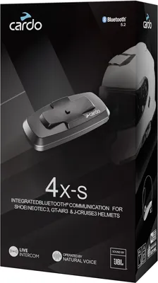 Produktbild von Cardo 4X-S Bluetooth Kommunikationssystem Einzelset für Shoei Gen 3 Motorradhelme