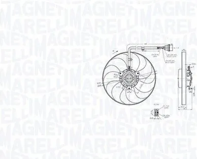 Immagine prodotto di MAGNETI MARELLI 069422847010 Ventola raffreddamento motore Ventola radiatore per VW Golf IV hatchback (1J1) Radiatore acqua Ø348mm