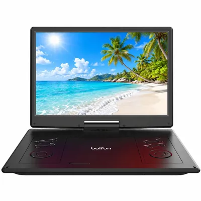 Productafbeelding van Boifun draagbare DVD-speler met 15,7-inch scherm en 14,1-inch HD-beeldscherm, 6 uur batterijduur, ondersteunt USB/SD-kaarten/TV en diverse discformaten