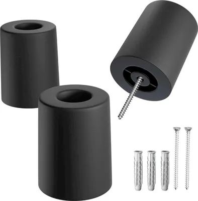 Produktbild von Gummischrauben Türstopper Bodenmontage Ø 40 mm x 50 mm - Zuverlässiger Schutz gegen zuschlagende Türen - Set von 3 in Schwarz
