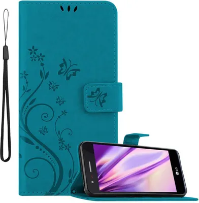 Immagine prodotto di Cadorabo cover per LG K8 2017 cover protettiva in blu cover protettiva per telefono cellulare custodia fiori custodia fiori