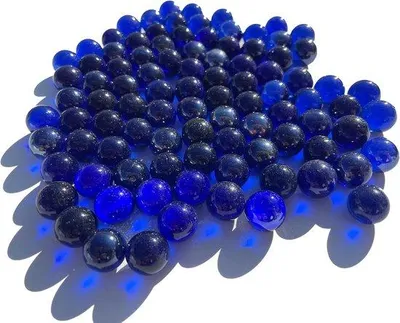 Obrázok produktu pre Hlbokomodré sklenené guľky – 95 kusov s priemerom 16 mm, vhodné na dekoráciu a hry