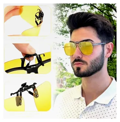 Produktbild von Nachtfahrbrille Clip für Damen und Herren, Nachtsichtbrille für Autofahrer, Polarisierte Gläser zur Reduzierung der Blendung durch entgegenkommende Fahrzeugscheinwerfer, Verbesserung der Fahrsicherheit