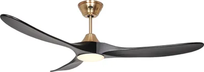 Immagine prodotto di Ventilatore da soffitto a risparmio energetico con luce LED e telecomando Eco Genuino-L 152 cm Ottone opaco / Nero opaco