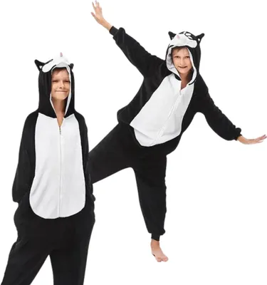 Immagine prodotto di Pigiama Onesie Kigurumi Costume Travestimento Husky Nero Bambini 95 - 105cm
