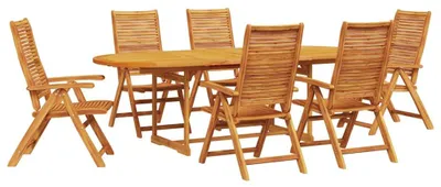 Immagine prodotto di vidaXL Set da pranzo da giardino, 7 pezzi, legno massello di acacia, colore marrone