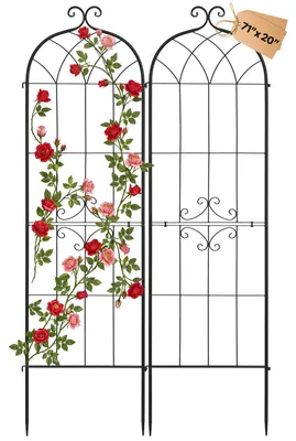 Obrázok produktu pre VEVOR Mreža na popínavé rastliny, 180 x 52,5 cm, balenie po 2 ks, kovová opora s povrchovou úpravou práškovým lakovaním a uzamykacím mechanizmom, opora na popínavé rastliny, záhradná mreža, mreža na kvety, zeleninu a ruže