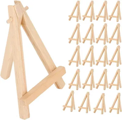 Obrázek produktu pro Dřevěný malířský stojan - Mini stojan - Vystava umění - Skládací konstrukce - 10x18x19 cm - Přírodní dřevo