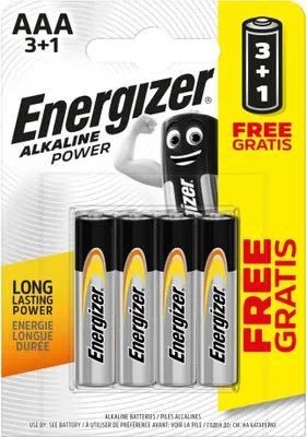 Obrázok produktu pre Batérie Energizer ALKALINE POWER AAA 3+1 ks