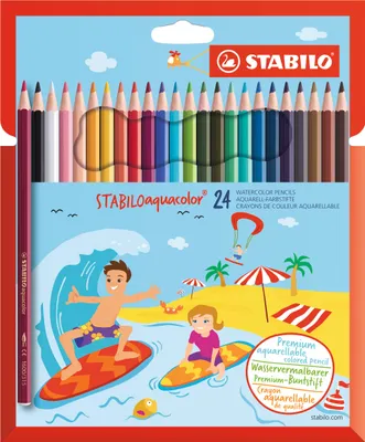 Produktbild von Aquarell-Buntstift - STABILO aquacolor - 24er Pack - mit 24 verschiedenen Farben