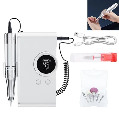 Produktbild von 45000RPM Tragbarer Nagelfräser – Kabelloser Nagelpolierer, 45-stufige Drehzahl, wiederaufladbar, mit wechselbaren Schleifköpfen, Powerbank
