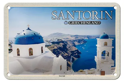 Produktbild von Blechschild Reise 18x12cm Santorin Griechenland Imerovigli Inseln