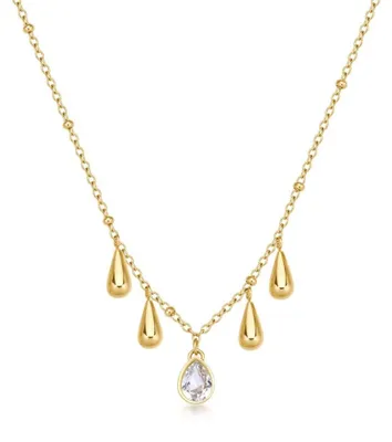 Imagen del producto de Collar de oro para mujer con dije en forma de lágrima, modelo Perfect BPC39