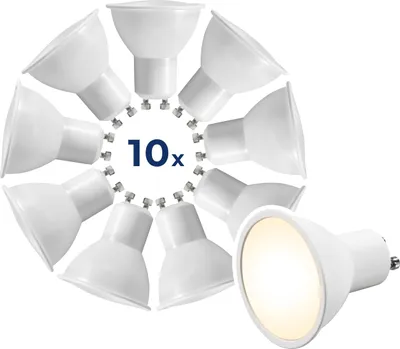 Produktbild von McShine - LED-Leuchtmittel GU10 Warmweiß | MS-60 | LED Strahler 6W, 510lm 3000K, Abstrahlwinkel 120° PAR16 LED Lampe ersetzt 50W Halogen Leuchtmittel, 10 Stück