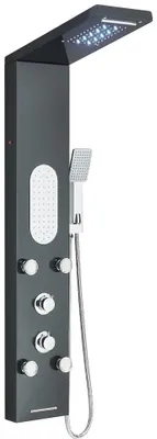Obrázok produktu pre Sprchový systém, LED osvetlenie, masážna hlavica, 8125 čierna