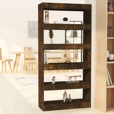 Produktbild von The Living Store Bücherregal/Raumteiler Räuchereiche 80x30x166 cm Holzwerkstoff