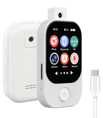Image de Lecteur MP3 Bluetooth 5.4 avec appareil photo, écran tactile de 2,01 pouces, radio FM et lecteur de livres électroniques (carte mémoire de 64 Go)
