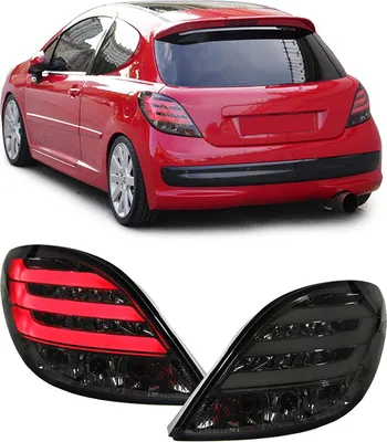 Produktbild von Original LED LIGHTBAR Rückleuchten Heckleuchten in Schwarz für Peugeot 207 ab