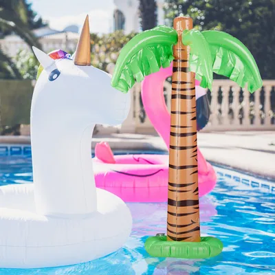Produktbild von relaxdays Aufblasbare Palme 3er Set