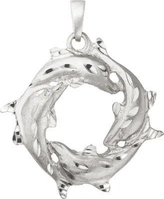 Produktbild von Anhänger Delfine 925 Sterling Silber matt