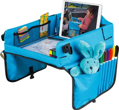 Produktbild von WALSER Reisetisch Auto Kinder, Autotisch für Kind, Knietablett Kinder Auto, Auto Tisch Kinder, Auto Kindertisch, Auto Maltisch Kinder, Auto Kinder Beschäftigung, Autoreise Kinder, Auto Kind Tisch blau