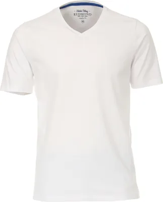 Produktbild von REDMOND Casual Herren T-Shirt V-Ausschnitt Regular-Fit Jersey Weiß S