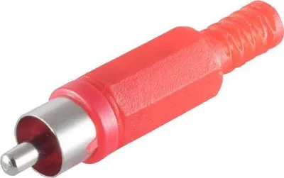 Produktbild von shiverpeaks BASIC-S Cinchstecker, Kunststoff, rot zum selber löten, im Polybeutel mit Eurolochung (BS51400-R)