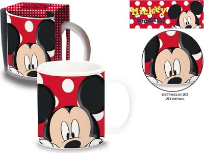 Produktbild von Disney - Mickey Mouse - Keramik Tasse Mug Becher 2D Druck - Ø8,5 H11 cm