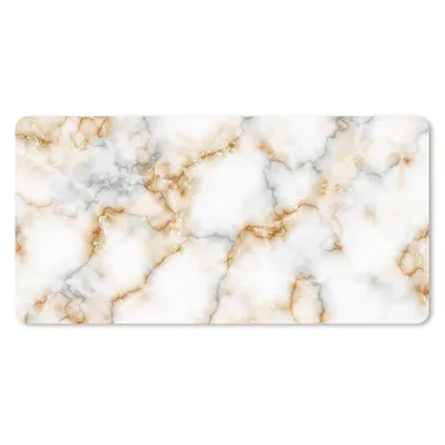 Produktbild von MuchoWow® Mauspad Mousepad Marmor - Weiß - Grau - Gold 60x30 cm - Mousepads - Maus Mat - Pad - Mausunterlage - Nachhaltig