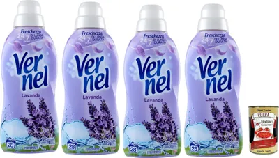 Produktbild von Vernel Vernel Lavendel Weichspülerkonzentrat Waschmaschine, Weichspüler für Wäsche mit Duft bis zu 100 Tage, 700 ml - 4x 700 ml + Italian Gourmet polpa 400g