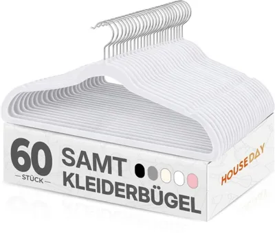60er Set Samt-Kleiderbügel, rutschfest, platzsparend, ABS