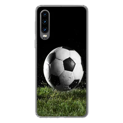 Produktbild von MuchoWow® Handyhülle Schutzhülle Hülle für Huawei P30 Fußball auf der Wiese Silikon Softcase Handy Hülle - Kartenbesitzer
